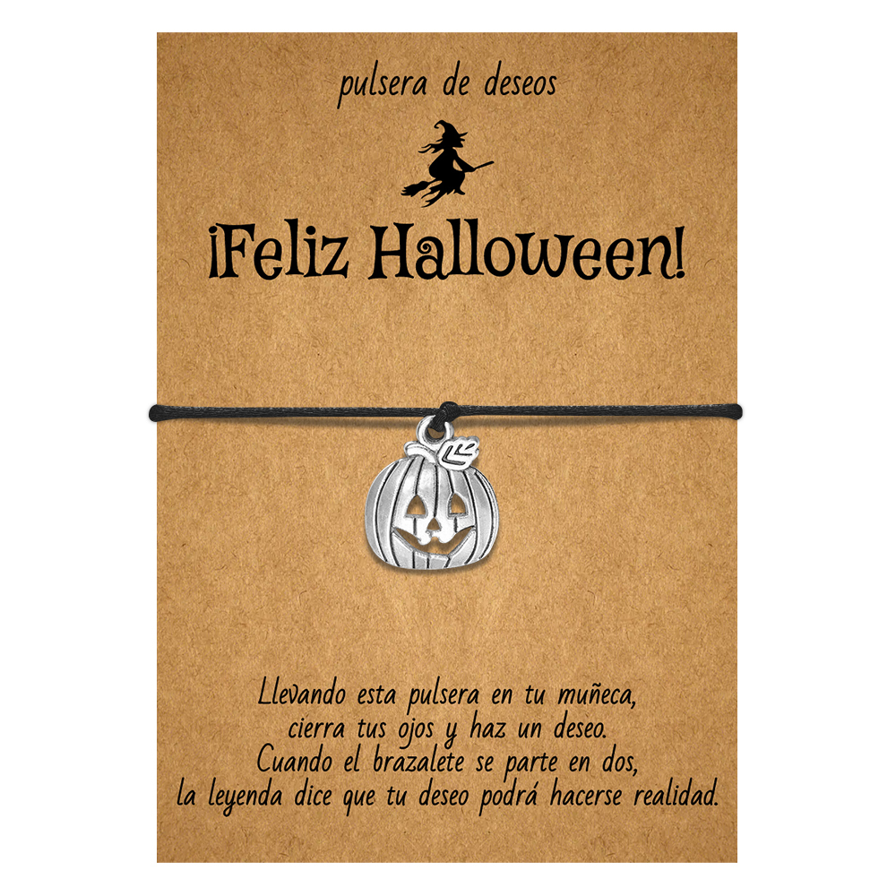 Pulsera de deseos-Unidad de pulsera y tarjeta de calabaza🎃 ¡Feliz Halloween!-Jessemade ES