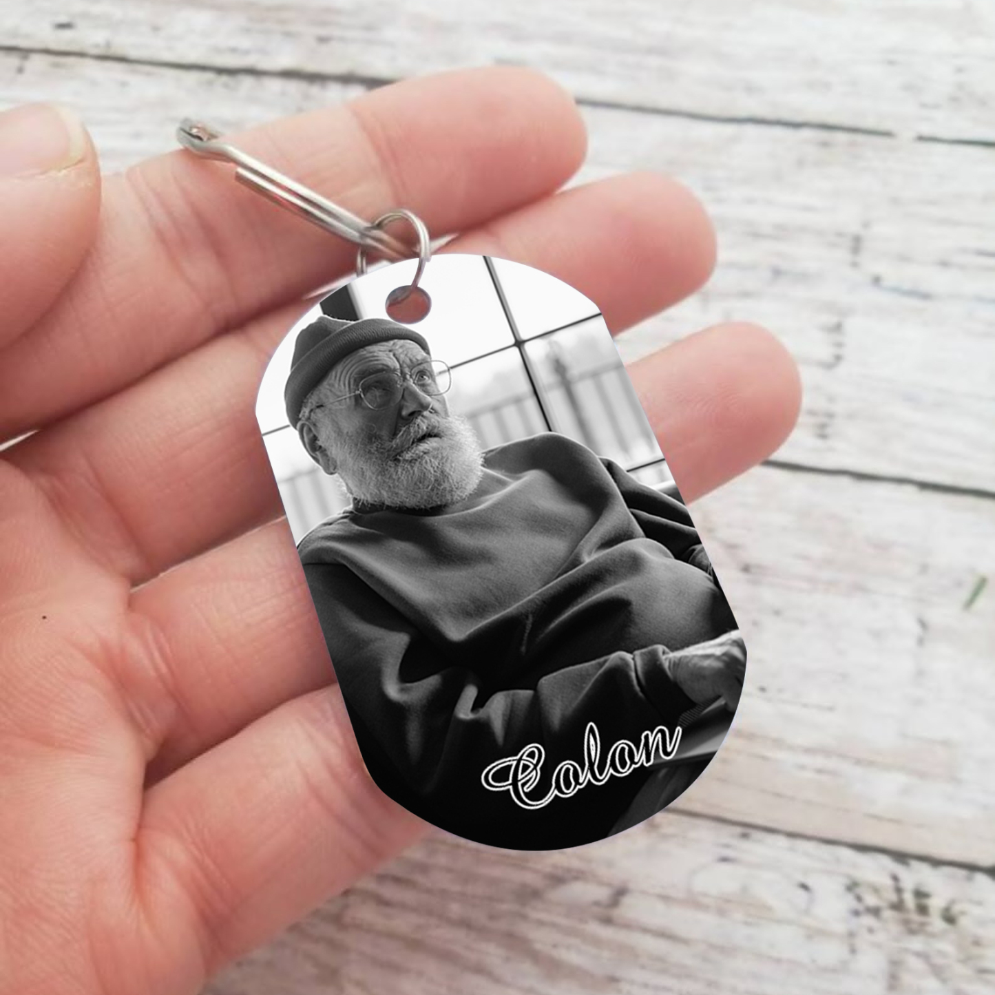 Llavero conmemorativo a un ser querido personalizado con foto y nombre-Jessemade ES