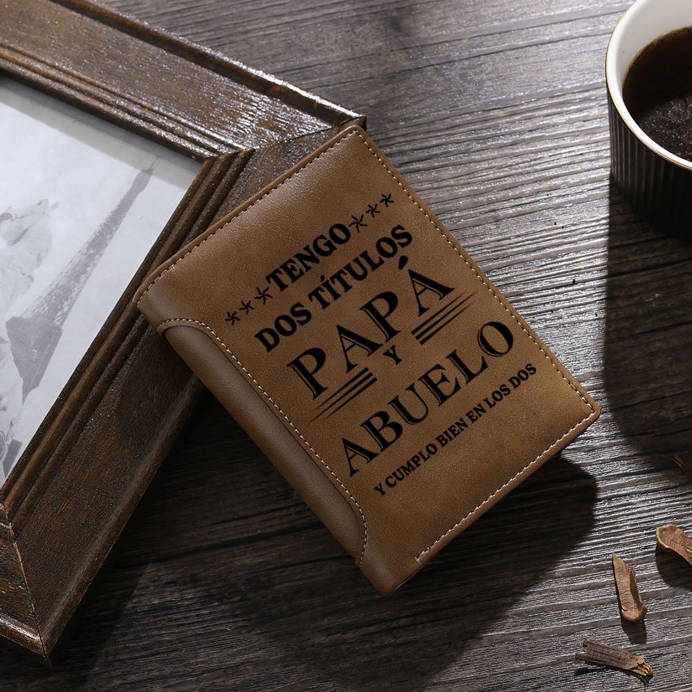 Regalo para Abuelo – Cartera personalizada con nombres y diseño de puños, práctica y emotiva