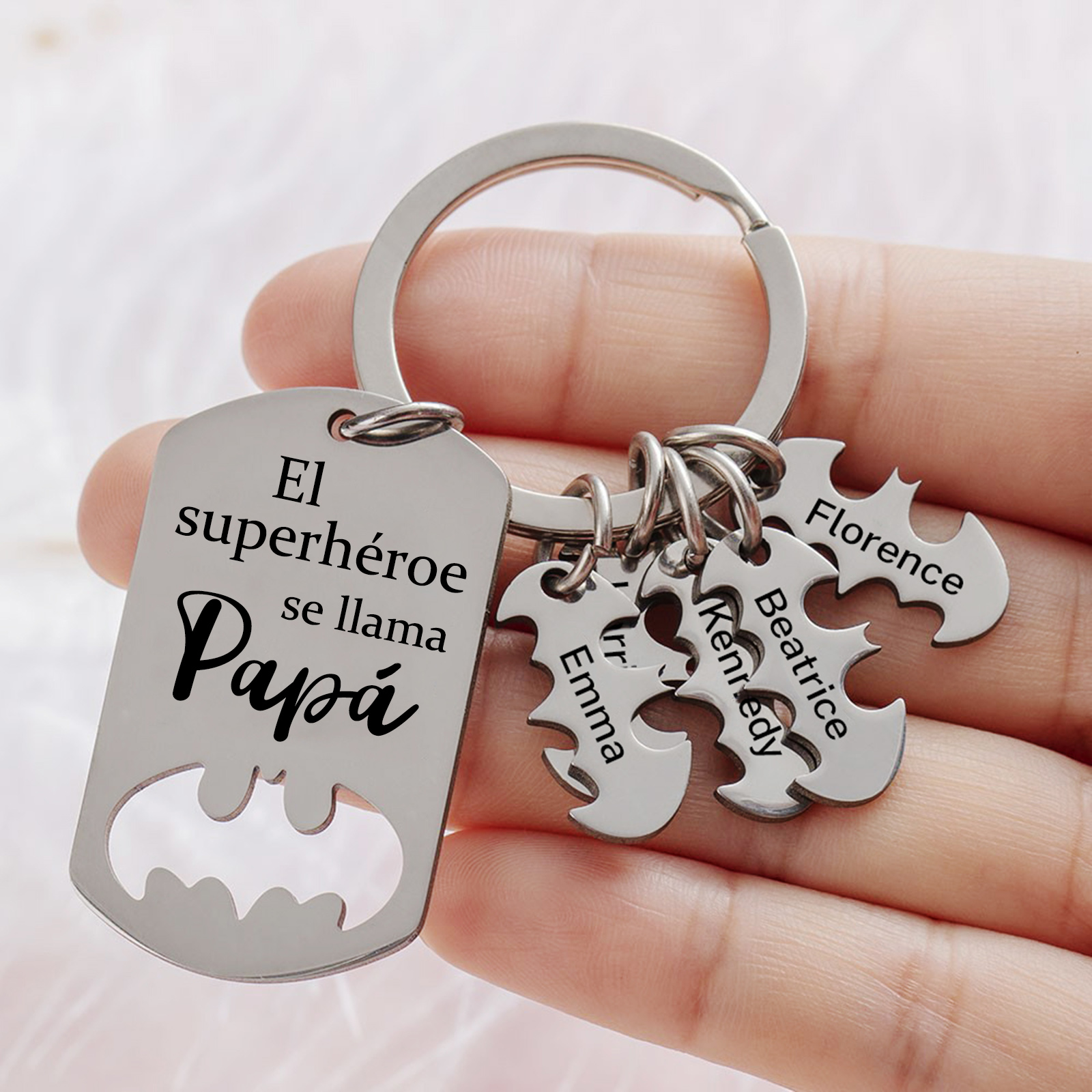 A mi papá-Llavero 1-5 Nombres Personalizados Batman-Jessemade ES