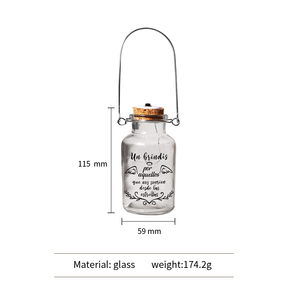 Botella de Lámpara Conmemorativa con texto a ser querido-Jessemade ES