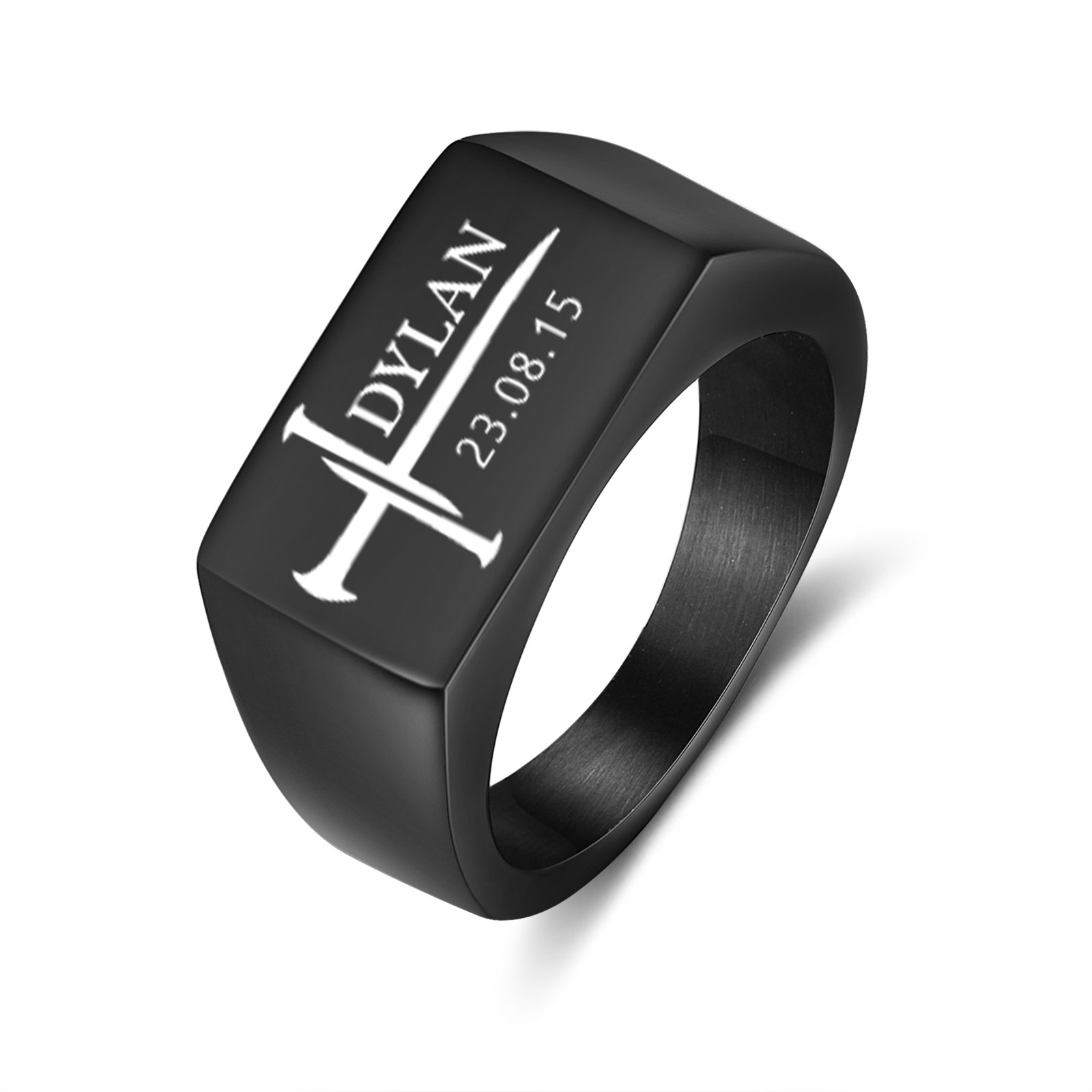 Anillo para hombre personalizado de 1 nombre-Jessemade ES