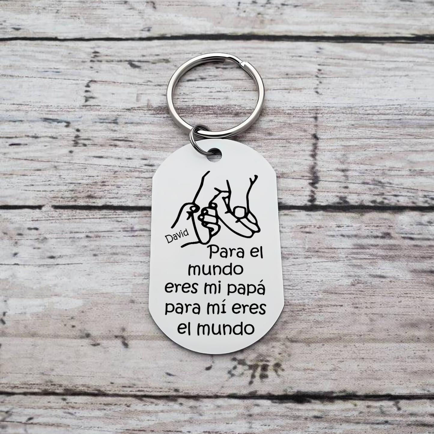 A mi papá-Llavero Personalizado ERES EL MUNDO 1 Nombre-Jessemade ES