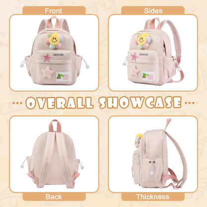 Mochilas escolares para niños con sol y estrellas - con nombre personalizado impreso