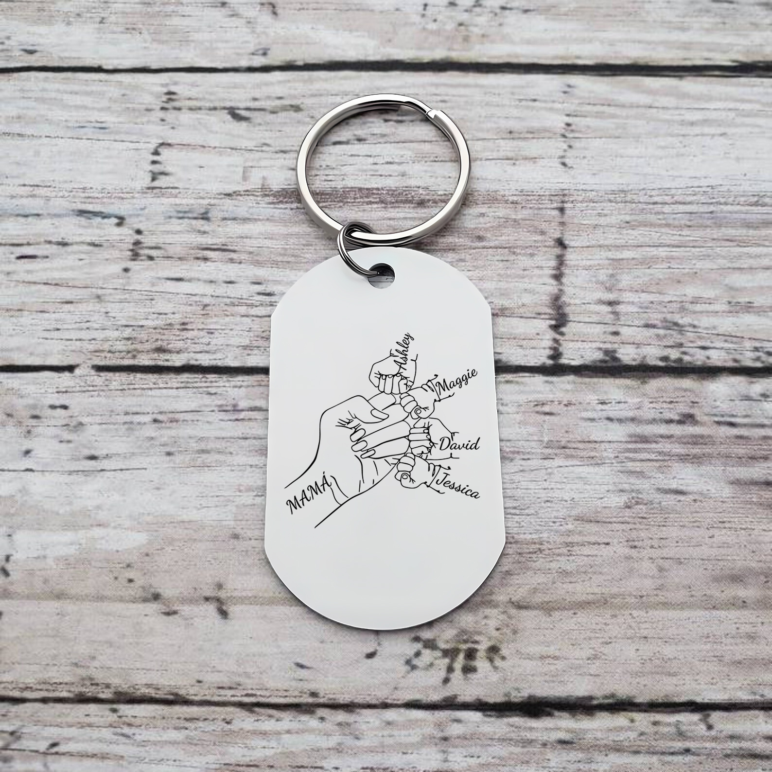 A mi mamá-Llavero 1-4 Nombres Personalizados "PUÑO CON PUÑO"-Jessemade ES