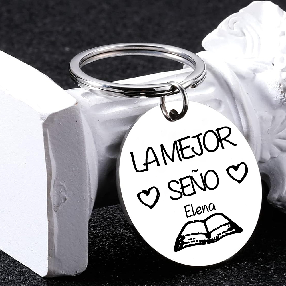 Llavero personalizado con el nombre de la profesora o la maestra-Jessemade ES