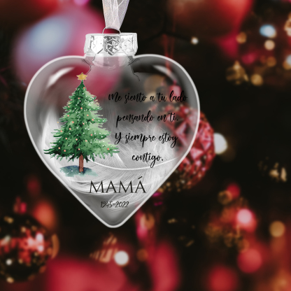 Bola navideña conmemorativa Adorno de Navidad 1 nombre y años personalizados con pluma -Jessemade ES