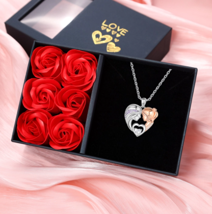 A mi mamá - Collar de corazón madre y niña cara a cara