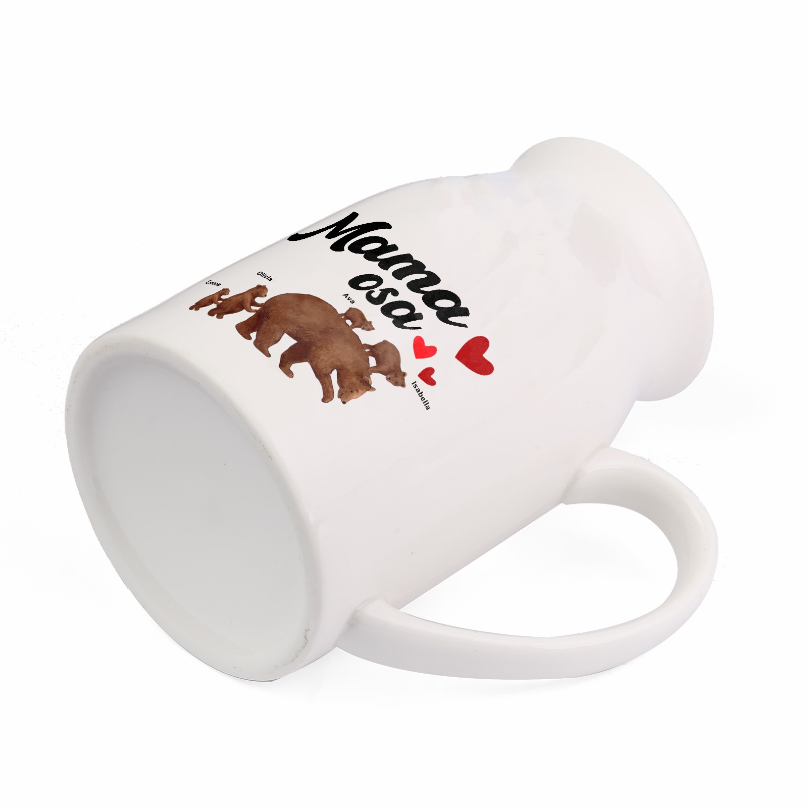 Florero de cerámica mamaosa y sus bebés 2-8 nombres personalizados con texto decoración del hogar-Jessemade ES