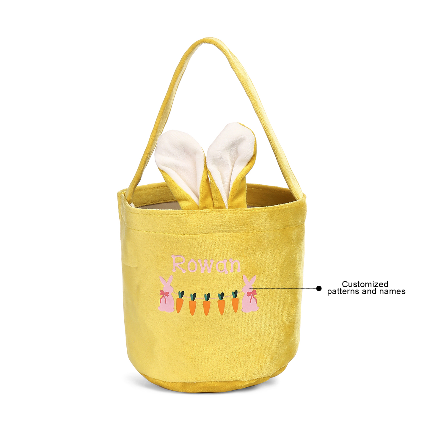 Pascua-Bolsa de conejo con 1 nombre personalizado-Jessemade ES