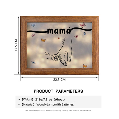 A mi mamá-Marco de 2-7 nombres y 1 texto personalizados de madera-Jessemade ES