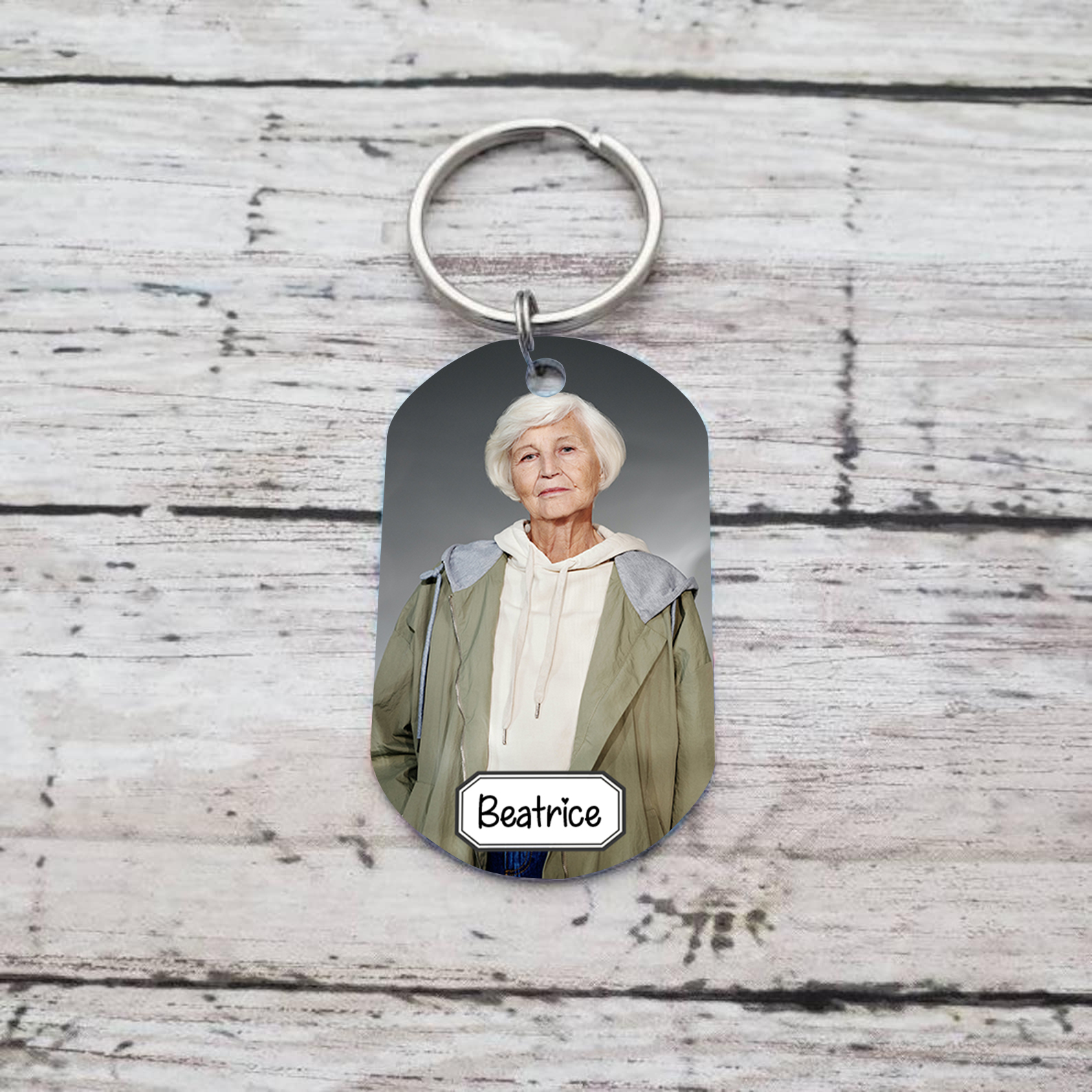 Llavero conmemorativo a un ser querido personalizado con foto y nombre-Jessemade ES