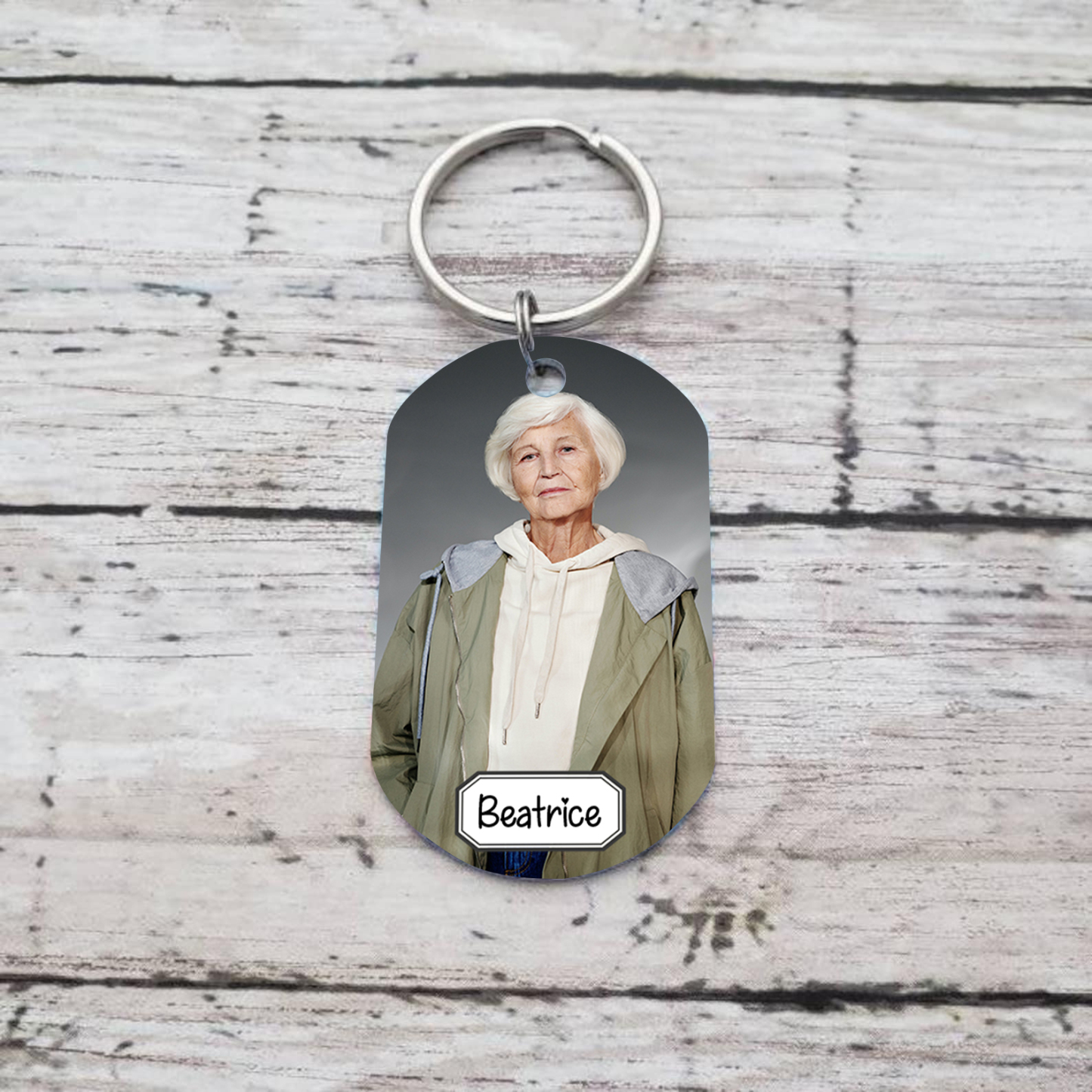 Llavero conmemorativo a un ser querido personalizado con foto y nombre-Jessemade ES