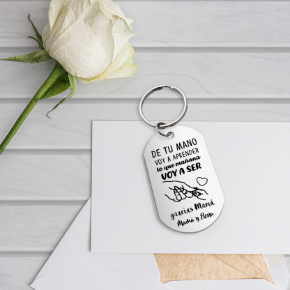 A mi mamá - Llavero 1 Texto Personalizado DE TU MANO VOY A APRENDER-Jessemade ES