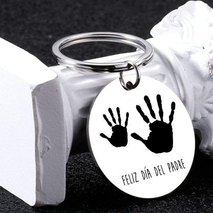 A mi papá-Llavero de placa redonda "Feliz Día del Padre"-Jessemade ES