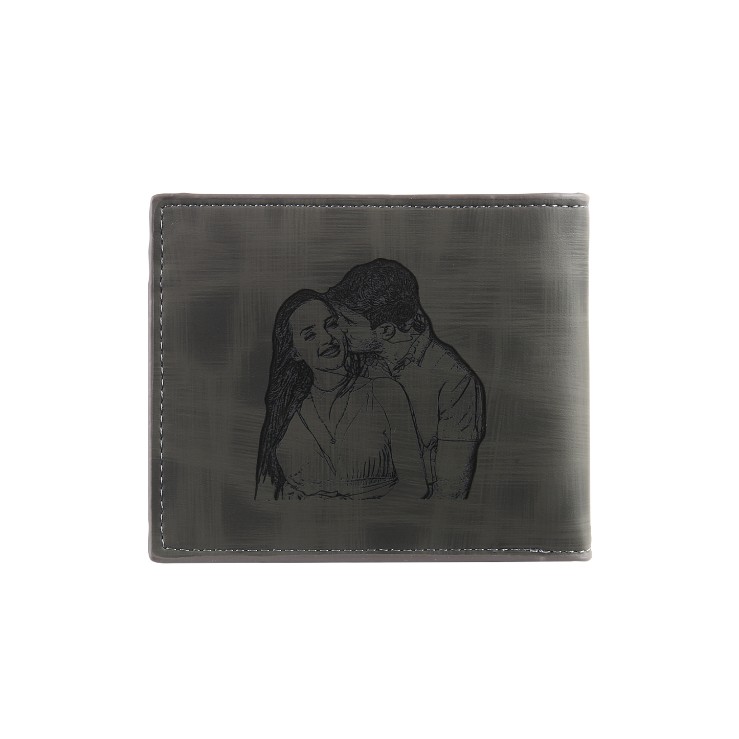 Cartera, billetera personalizada con 1 foto, 1 nombre y 1 letra monedero para hombre-Jessemade ES