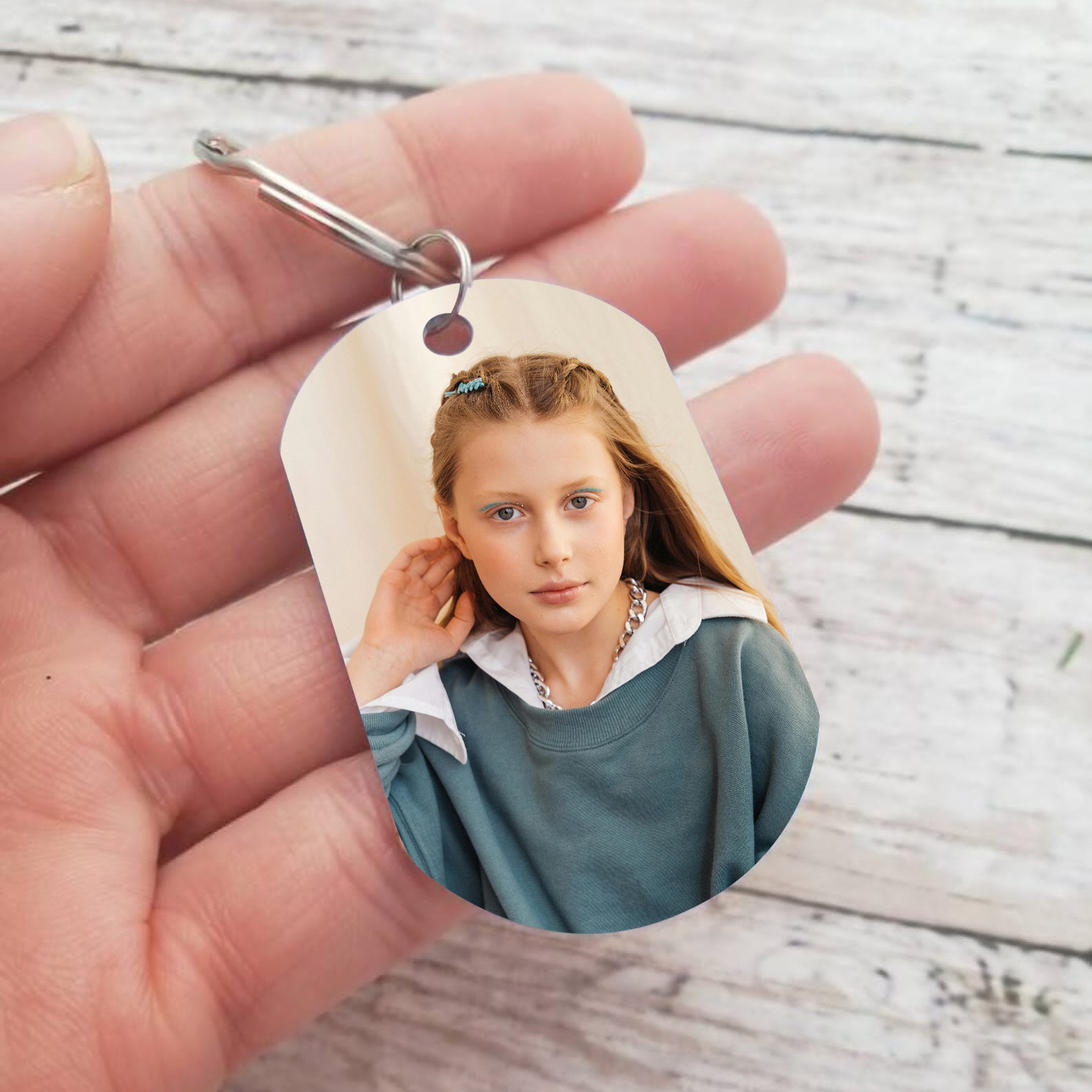 Comunión-Llavero con icono de comunión 1 foto y 1 nombre personalizados-Jessemade ES