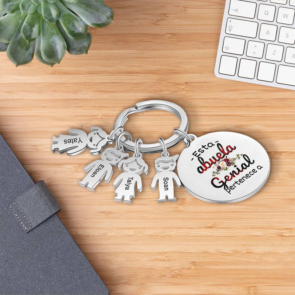 A mi abuela - Llavero con 1-5 nombres personalizados en "niños"-Jessemade ES