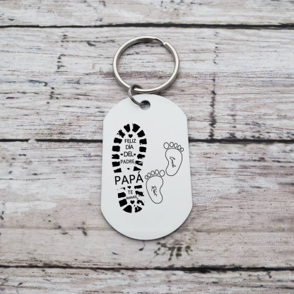 A mi papá-Unidad de llavero y pulsera con caja y tarjeta personalizados con 3 nombres-Jessemade ES