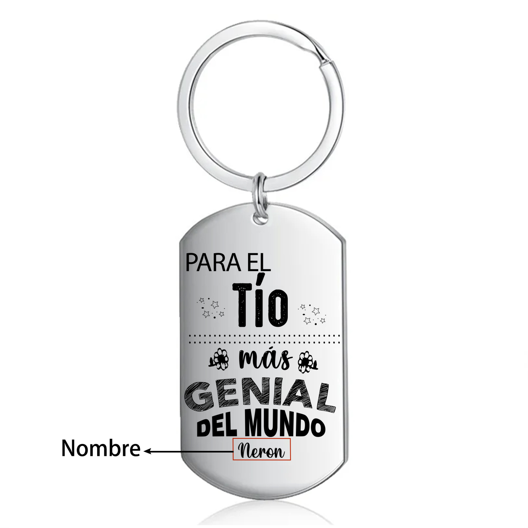 A mi tío - Llavero PARA EL TÍO MÁS GENIAL DEL MUNDO 1 nombre personalizado-Jessemade ES