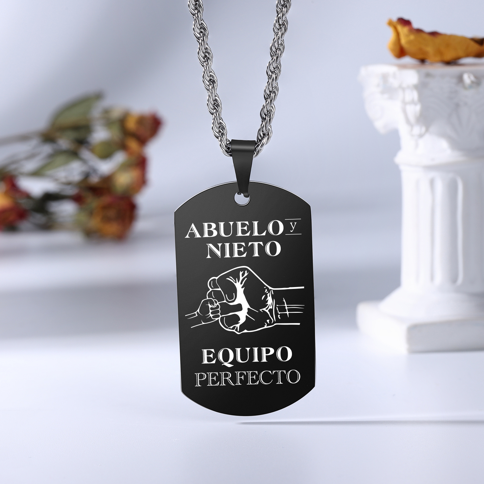 A MI ABUELO-Collar abuelo y nieto de placa personalizada con foto-Jessemade ES