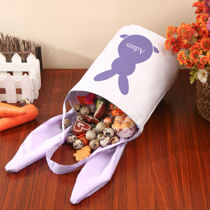 Pascua-Bolsa de conejo con 1 nombre personalizado-Jessemade ES