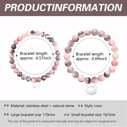 Madre e hija-Unidad de pulseras de corazón con tarjeta amorosa