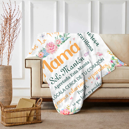 A mi mamá-Manta de buen calidad con frase amoroso-Jessemade ES