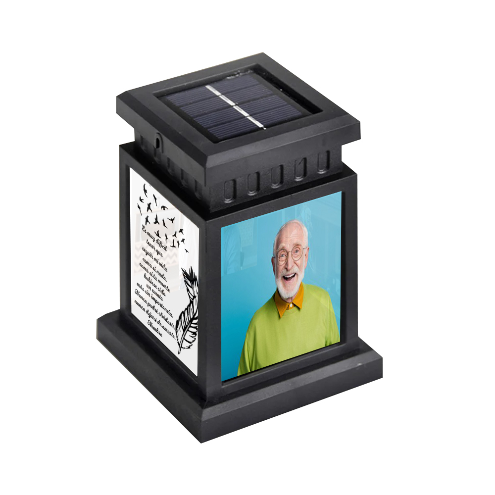Luz Nocturna Conmemorativa Linterna con frase fijado y personalizada con nombre y 3 fotos a ser querido-Jessemade ES