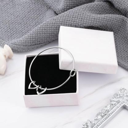 Pulsera con 2 nombres personalizados en 2 dijes de corazón-Jessemade ES