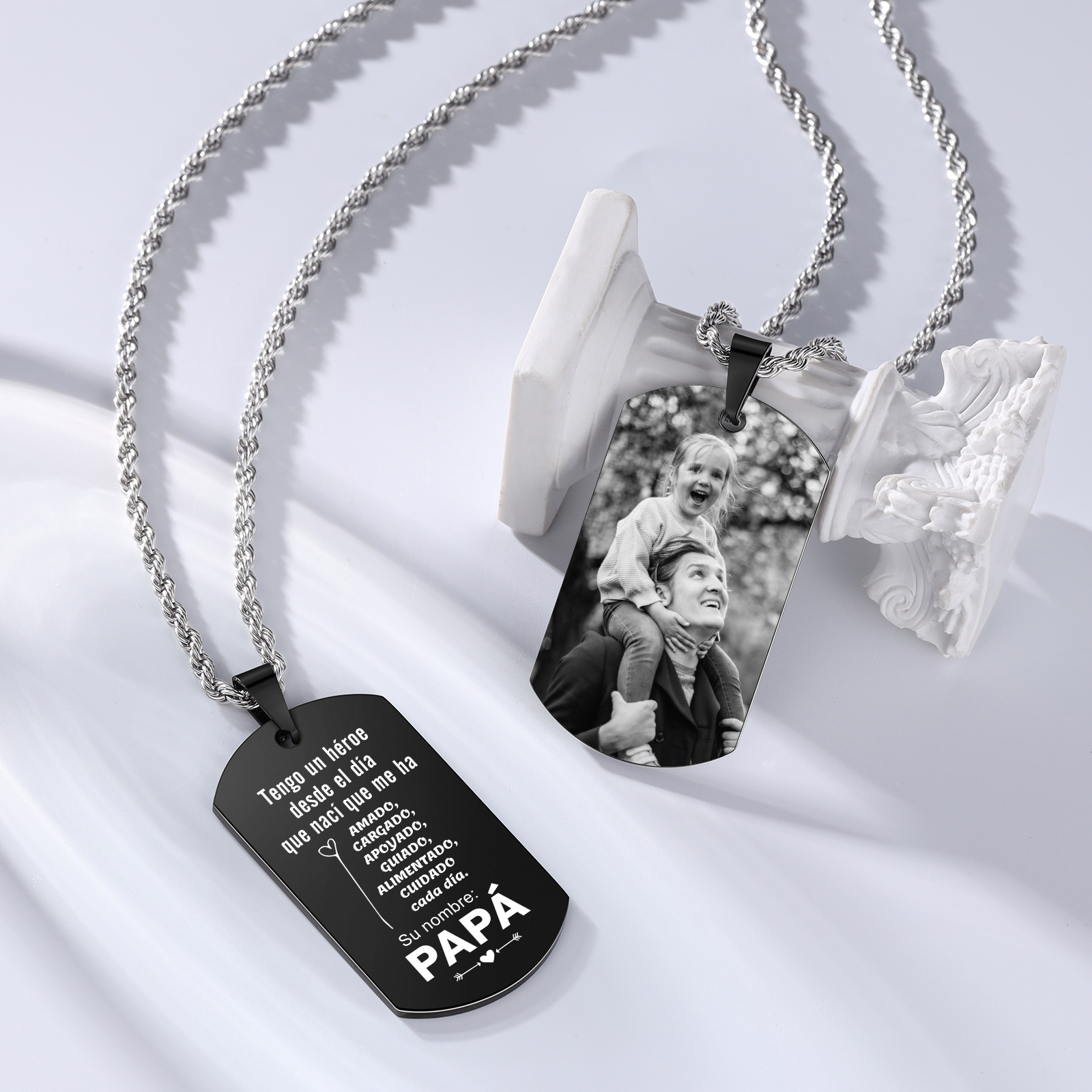 A MI PAPÁ-Collar de placa personalizada con foto-Jessemade ES