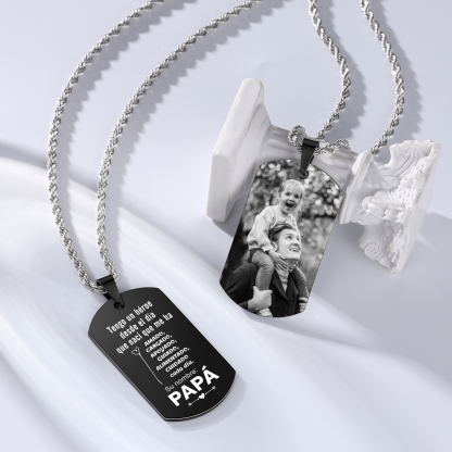 A MI PAPÁ-Collar de placa personalizada con foto-Jessemade ES
