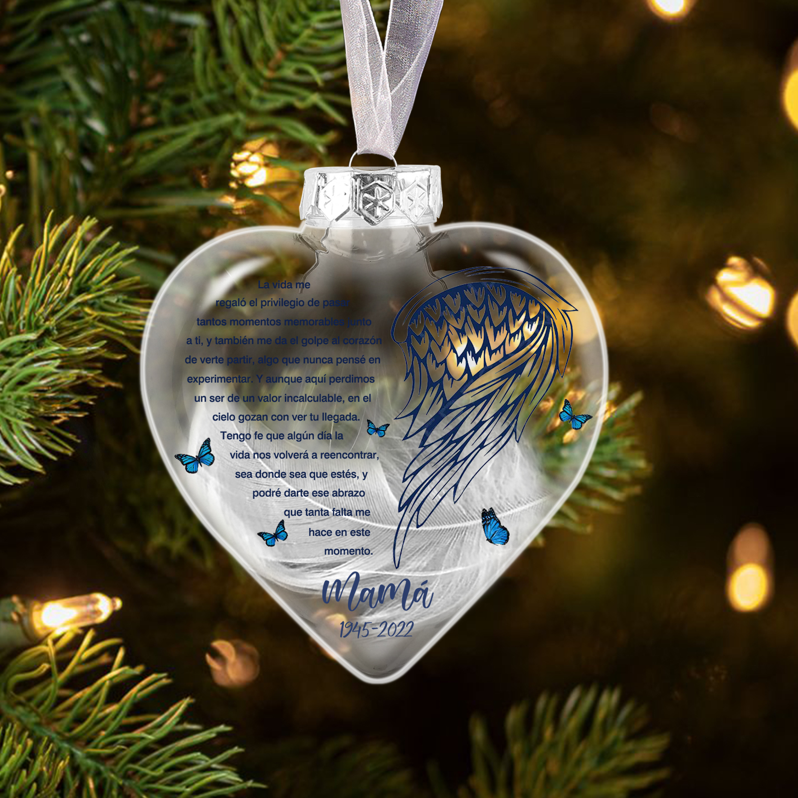 Bola navideña conmemorativa Adorno de Navidad 1 nombre y años personalizados con pluma -Jessemade ES