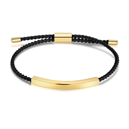 Pulsera de cuerda tejida a mano con nombre y texto personalizados seis colores