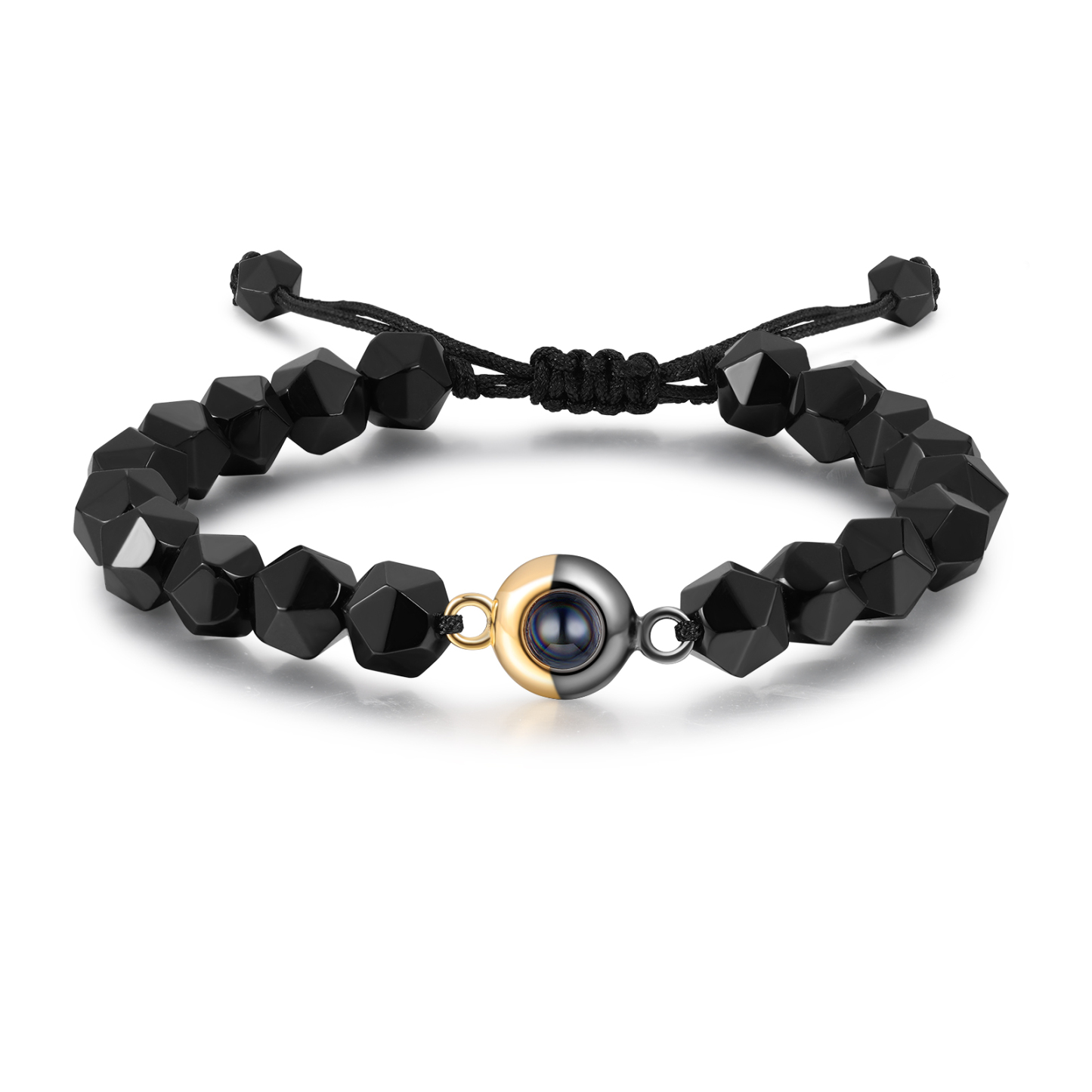 Pulsera de perlas rómbicas con proyección de foto en color para hombre-Jessemade ES