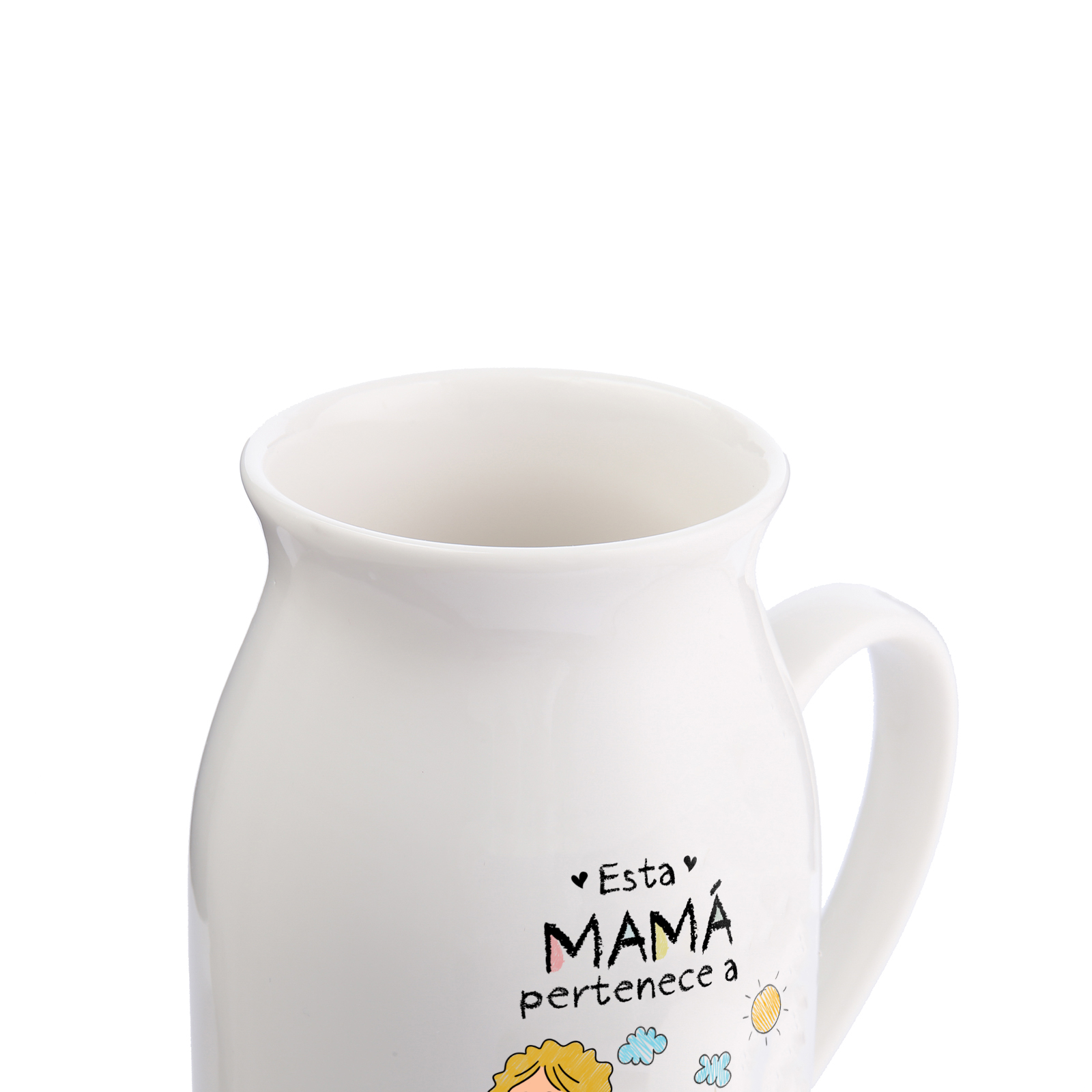 Jarrón de flores de cerámica personalizado diseñado con 1–8 nombres para mamá