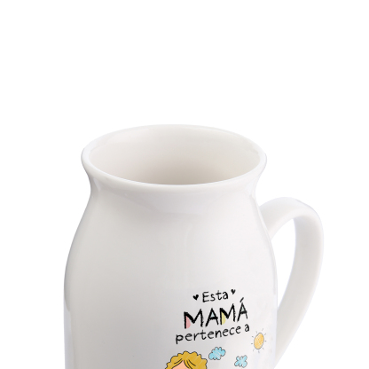 Jarrón de flores de cerámica personalizado diseñado con 1–8 nombres para mamá
