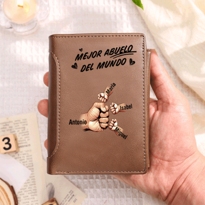 Cartera personalizada con nombres y diseño de puños – Regalo único y práctico