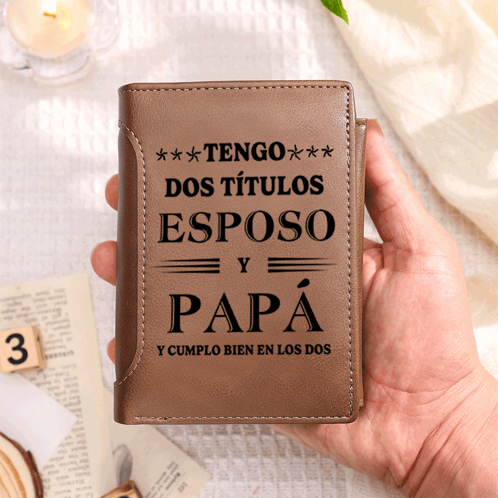 Regalo para Abuelo – Cartera personalizada con nombres y diseño de puños, práctica y emotiva