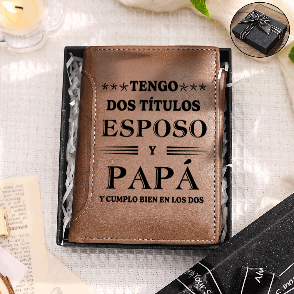Regalo para Abuelo – Cartera personalizada con nombres y diseño de puños, práctica y emotiva