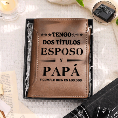 Regalo para Abuelo – Cartera personalizada con nombres y diseño de puños, práctica y emotiva