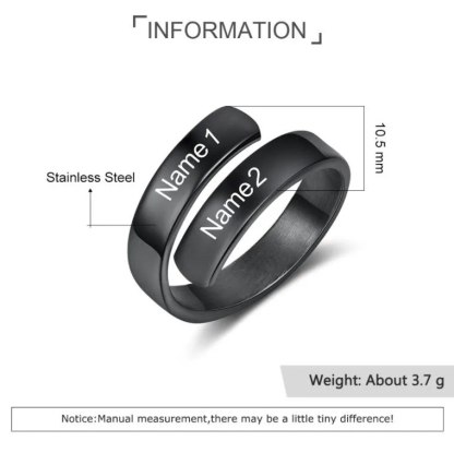 Anillo Ajustable con 2 Nombres Personalizados
