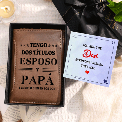 Regalo para Abuelo – Cartera personalizada con nombres y diseño de puños, práctica y emotiva