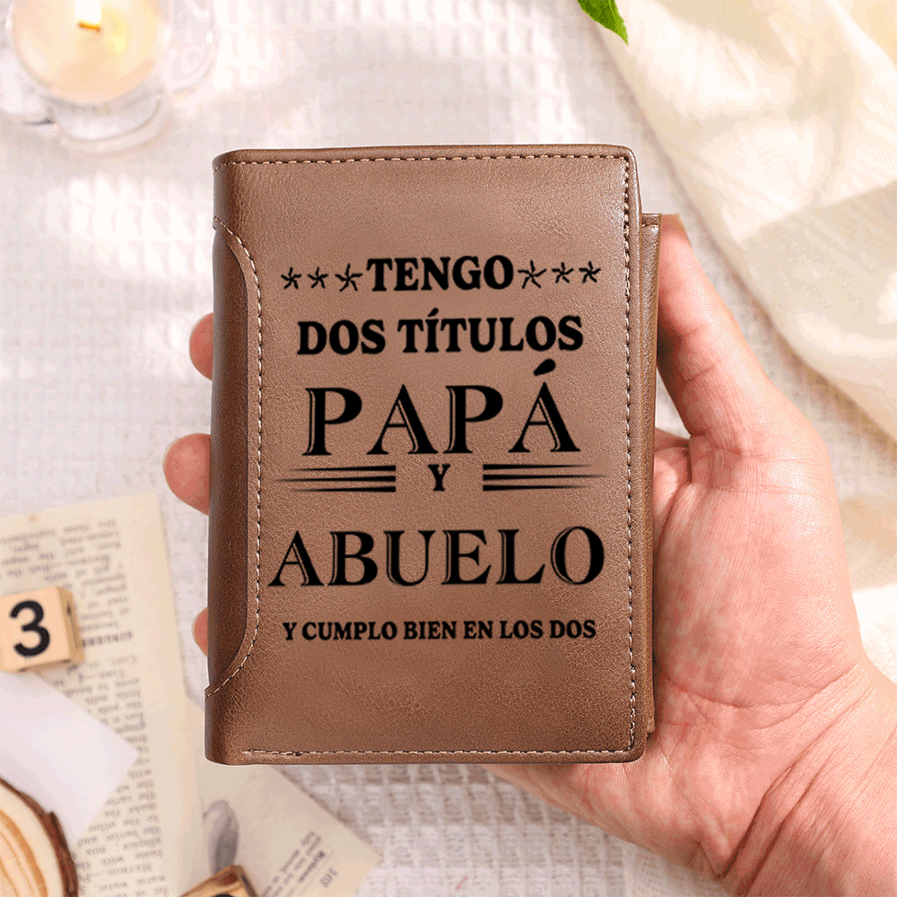 Regalo para Abuelo – Cartera personalizada con nombres y diseño de puños, práctica y emotiva