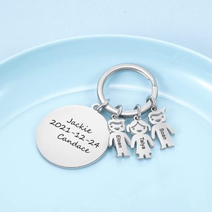 A mi tía - Llavero 4 Nombres Personalizado Con Charms 4 Niños con Foto y Texto-Jessemade ES