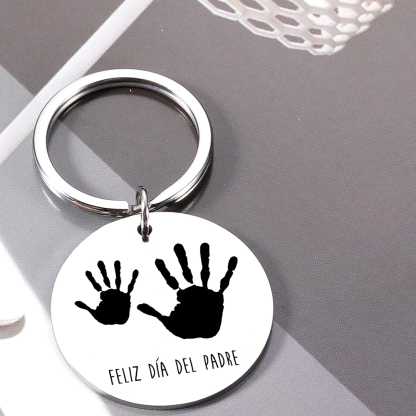 A mi papá-Llavero de placa redonda "Feliz Día del Padre"-Jessemade ES