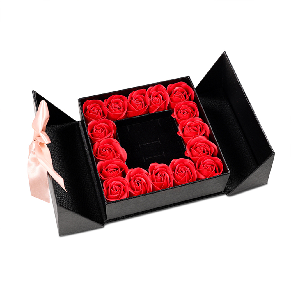 Caja de regalo caja de joya con lazo rosa eterna-Jessemade ES