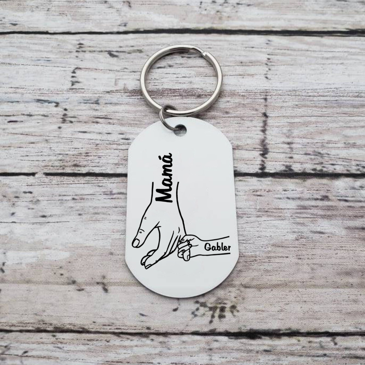 A mi mamá-Llavero 1-5 Nombres Personalizados MANOS COGIDAS-Jessemade ES