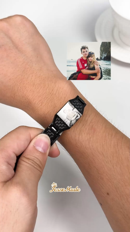 Pulsera magnética para hombre con 1 foto personalizada
