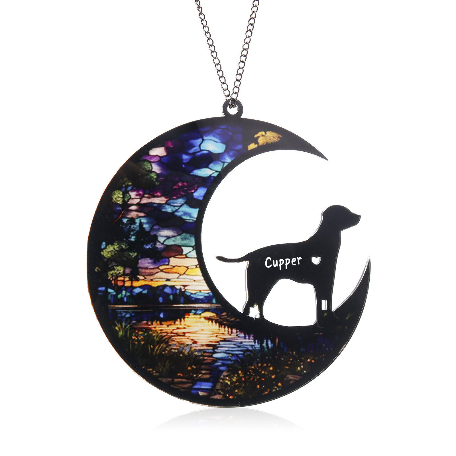 Navidad-Silueta de Perro o Gato Ornamento Navideño 1 nombre personalizado